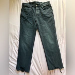 Free People Mid Rise Straight Leg Black Jeans